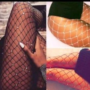 Rhinestone fishnet stockings